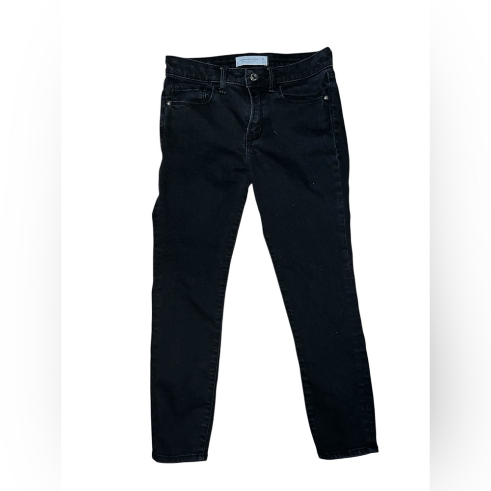 Abercrombie & Fitch Super Skinny Ankle Jeans Black Mid Rise Size 26
